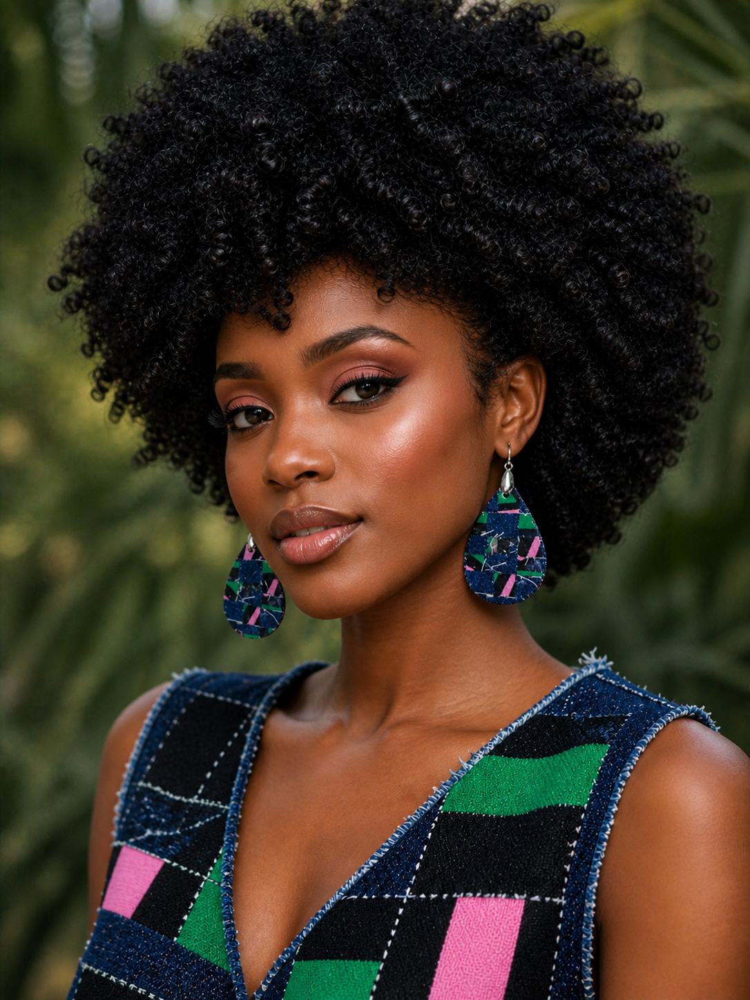 Handcrafted Laser Cut Denim Weaved Earrings