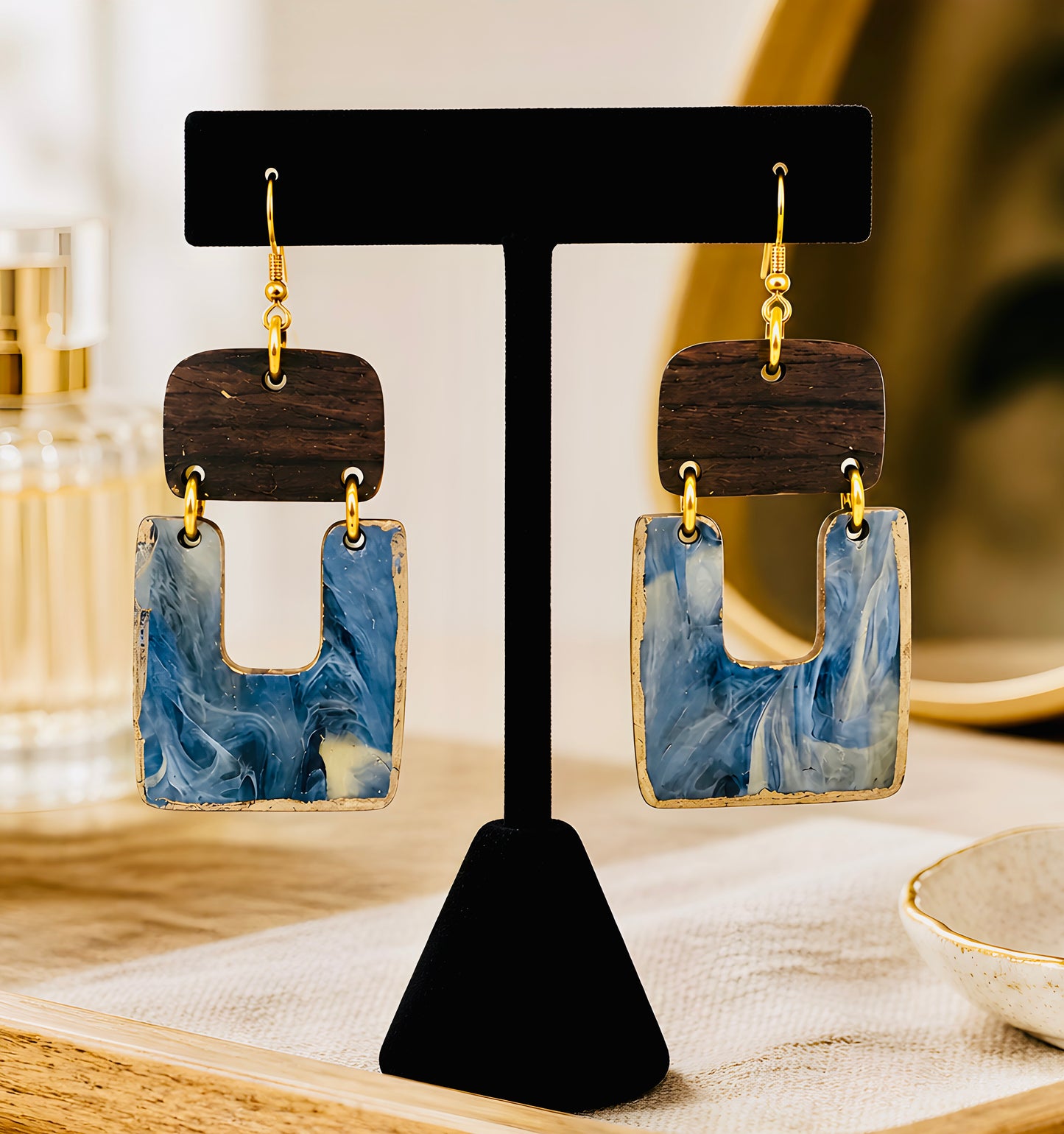 **Laser Cut Cast Acrylic and Wood Earrings