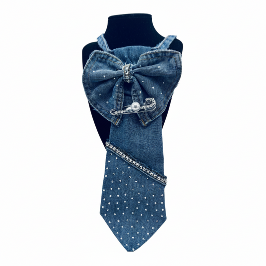 Upcycled Denim Bow Junktie (Copy)