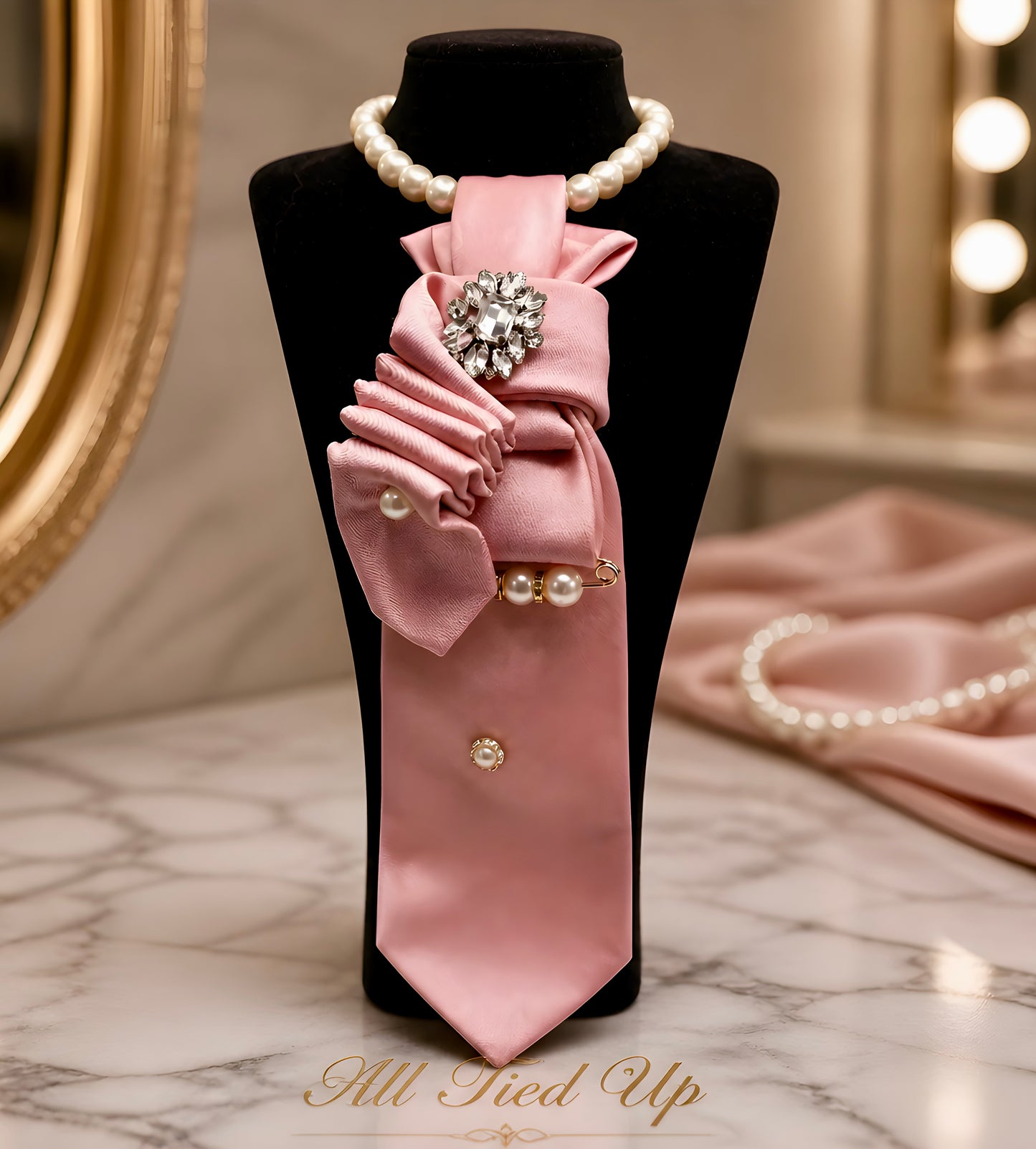 Pretty in Pink Satin and Pearls Exclusive Junktie