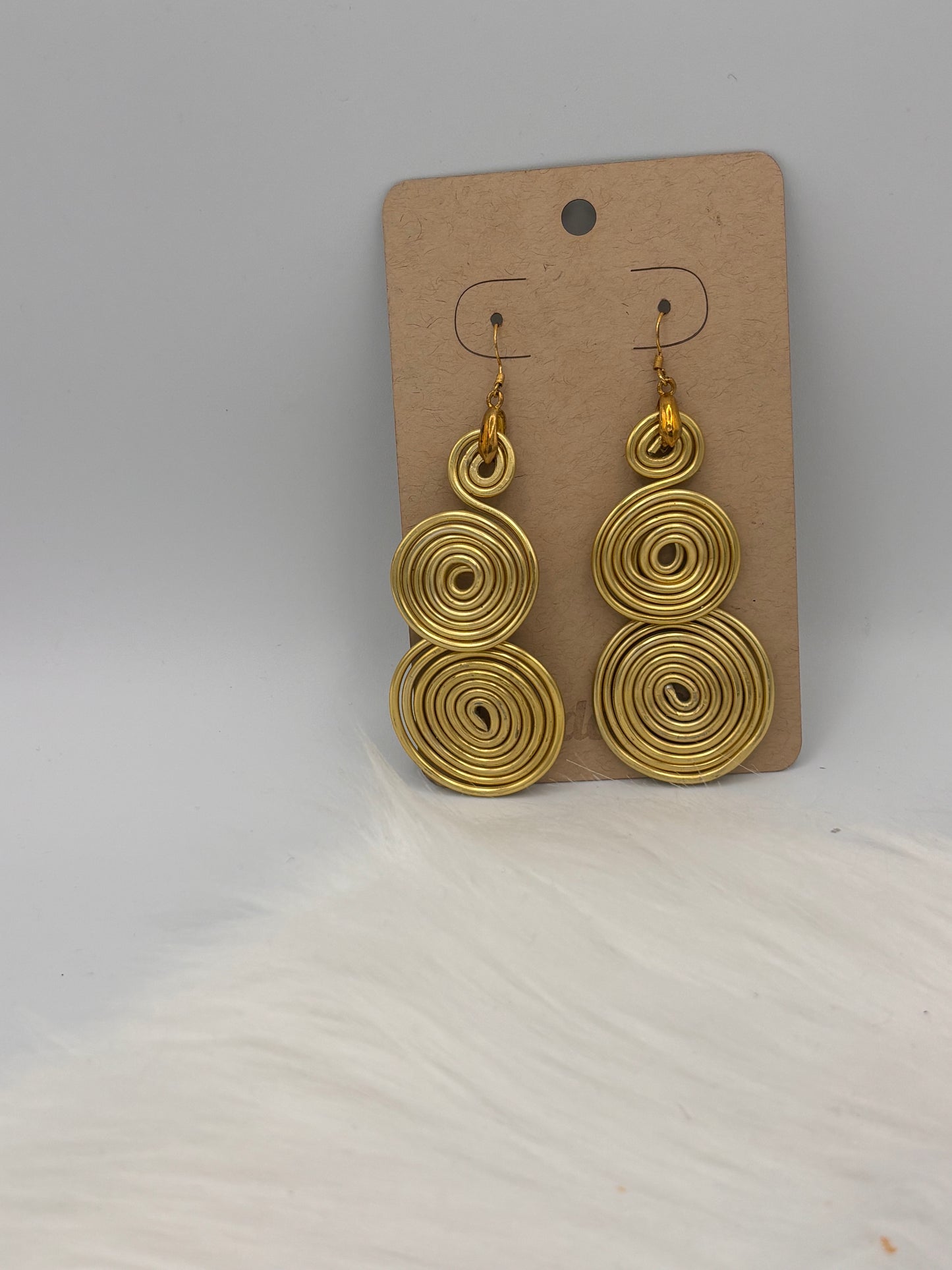 **Wire Wrapped Aluminum Egyptian Inspired Disc Earrings