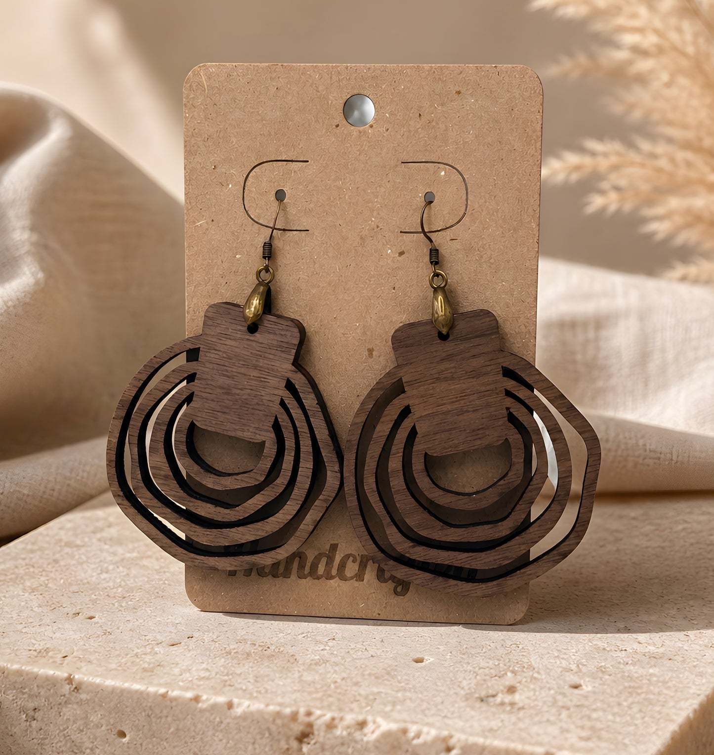 **Laser Cut Wood Earrings