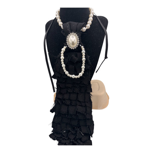 Black Black Denim Shaggy Junktie