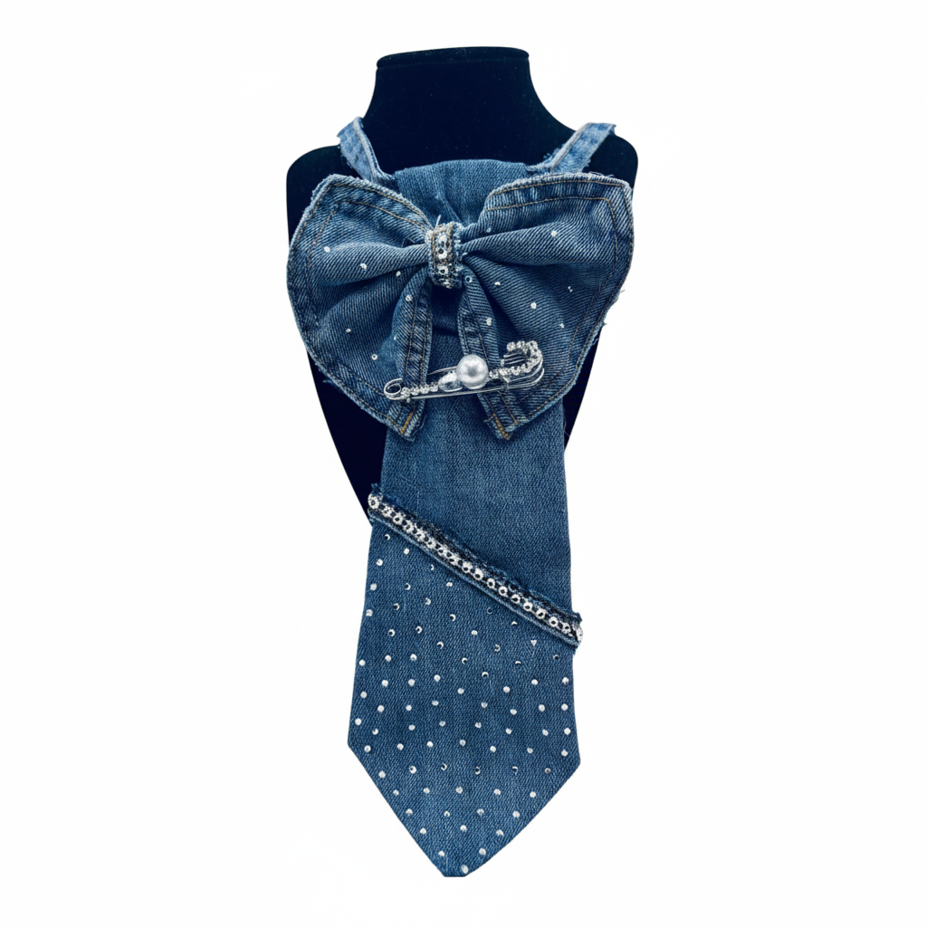 Upcycled Denim Bow Junktie (Copy)